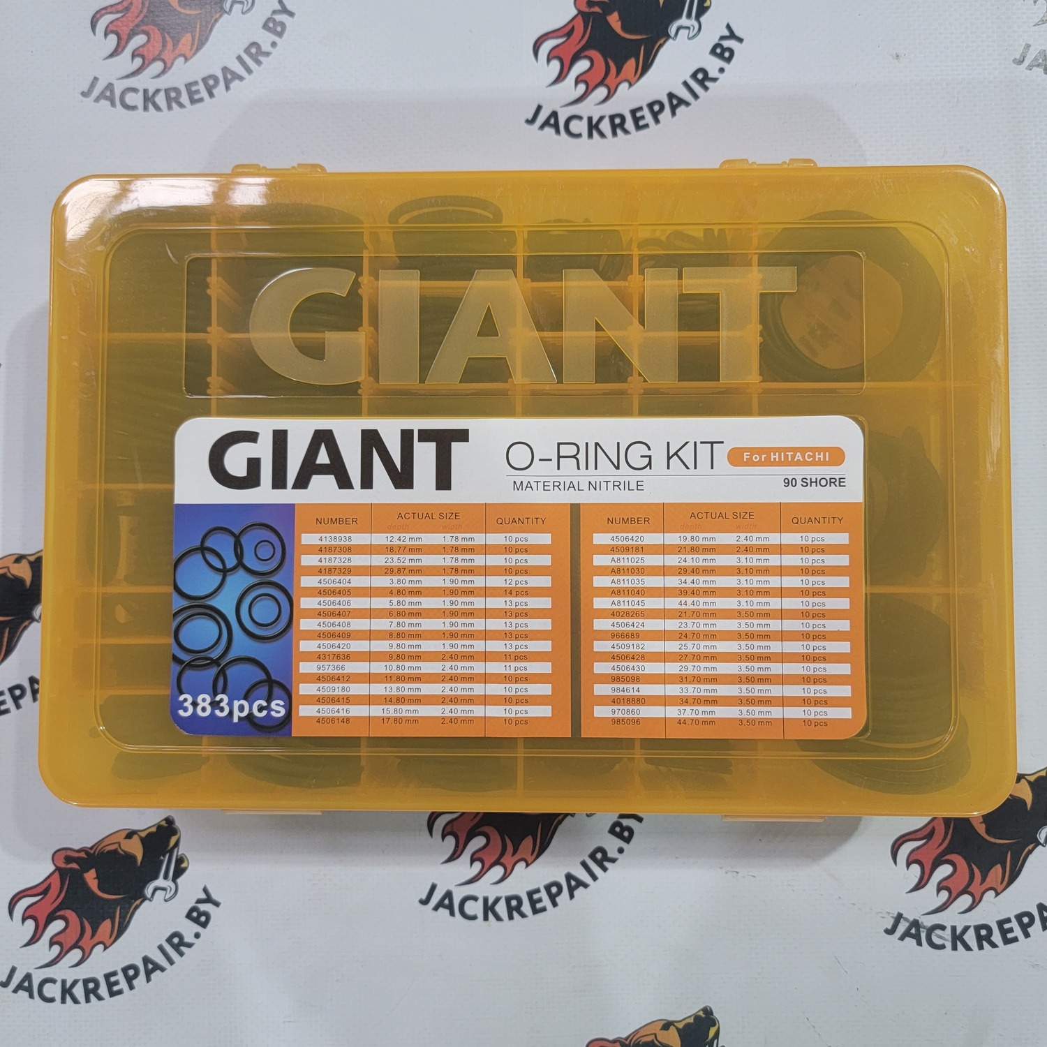 Набор О-колец Giant O-ring Kit Hitachi 383 шт. Набор О-колец Giant O-ring Kit Hitachi 383 шт.
